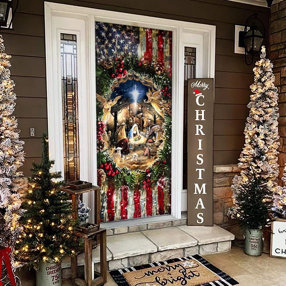 Jesus Is Born - Nativity Of Jesus Door Cover - Religious Door Decorations - Christian Home Decor