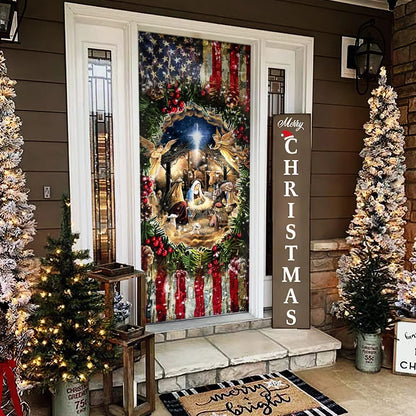 Jesus Is Born - Nativity Of Jesus Door Cover - Religious Door Decorations - Christian Home Decor
