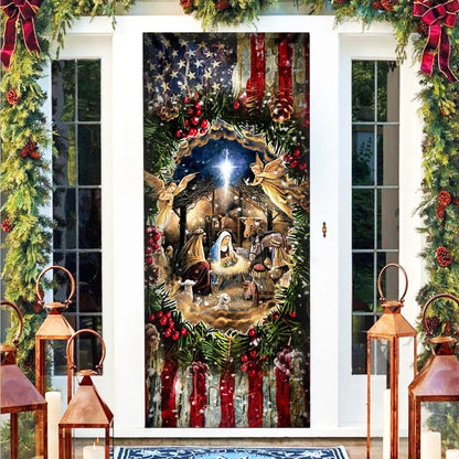 Jesus Is Born - Nativity Of Jesus Door Cover - Religious Door Decorations - Christian Home Decor