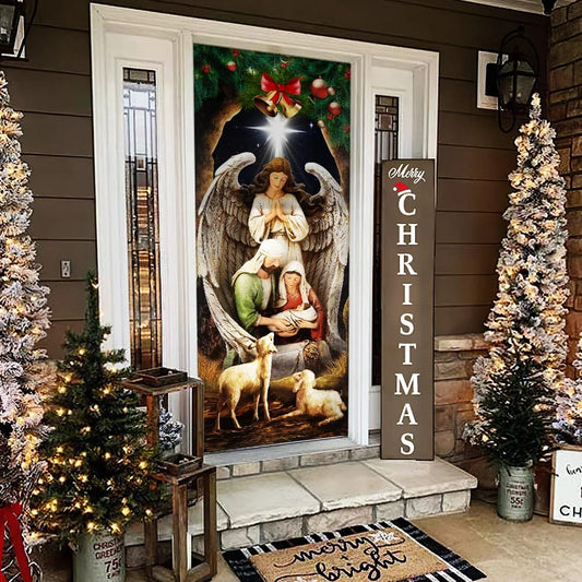Jesus Is Born Christmas Door Cover - Jesus Door Cover
