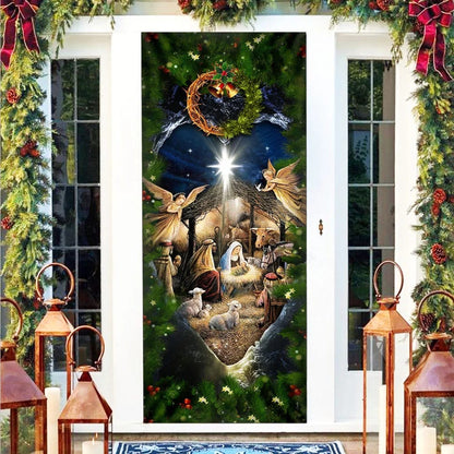 Jesus Is Born Door Cover - Nativity Of Jesus Door Cover - Religious Door Decorations