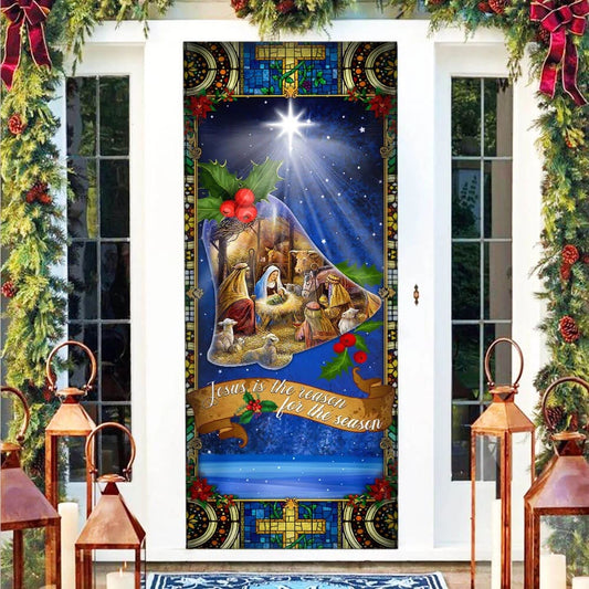 Jesus Is Born Door Cover 2 - Religious Door Decorations - Christian Home Decor