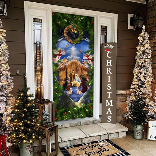 Jesus Is Born Nativity Of Jesus Door Cover - Religious Door Decorations - Christian Home Decor