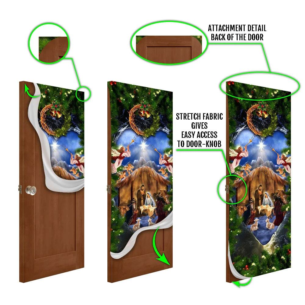Jesus Is Born Nativity Of Jesus Door Cover - Religious Door Decorations - Christian Home Decor