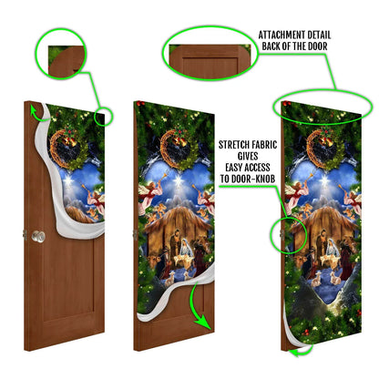 Jesus Is Born Nativity Of Jesus Door Cover - Religious Door Decorations - Christian Home Decor