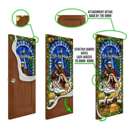 Jesus Is Born O Holy Night Nativity of Jesus Christmas Door Cover - Jesus Door Cover