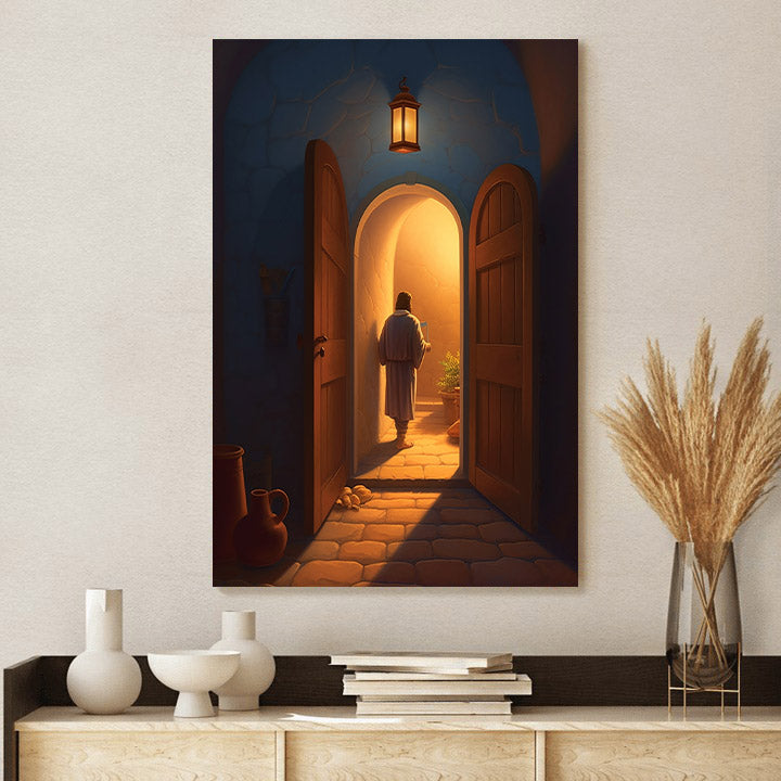 Jesus Is Holding A Lantern - Canvas Picture - Jesus Christ Canvas - Christian Wall Art