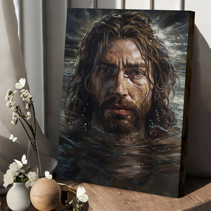 Jesus Is In The Water Painting 1 - Canvas Picture - Jesus Christ Canvas - Christian Wall Art