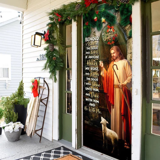 Jesus Is Knocking At The Door - Jesus Christ Door Cover - Religious Door Decorations