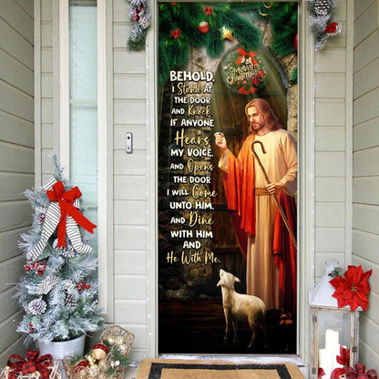 Jesus Is Knocking At The Door - Jesus Christ Door Cover - Religious Door Decorations