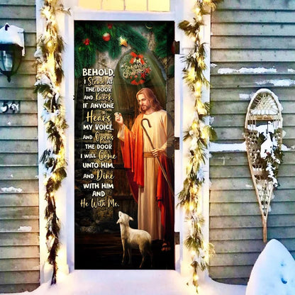 Jesus Is Knocking At The Door - Jesus Christ Door Cover - Religious Door Decorations