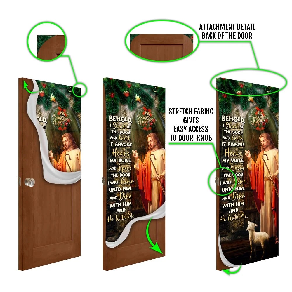 Jesus Is Knocking At The Door - Jesus Christ Door Cover - Religious Door Decorations