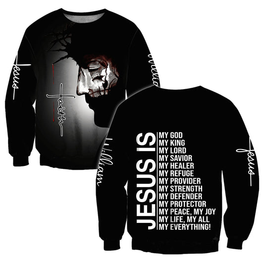 Jesus Is My Everything Black Color Jesus - Christian Sweatshirt For Women & Men