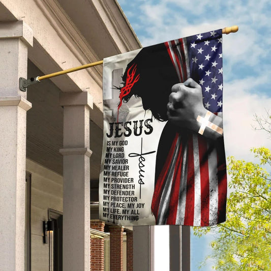 Jesus Is My Everything Christian House Flags - Christian Garden Flags - Outdoor Christian Flag