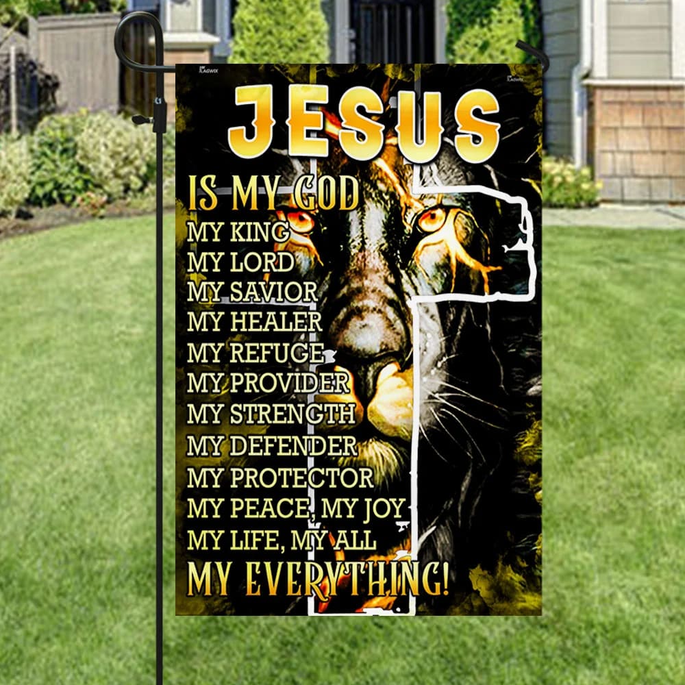 Jesus Is My Everything House Flags - Christian Garden Flags - Outdoor Christian Flag