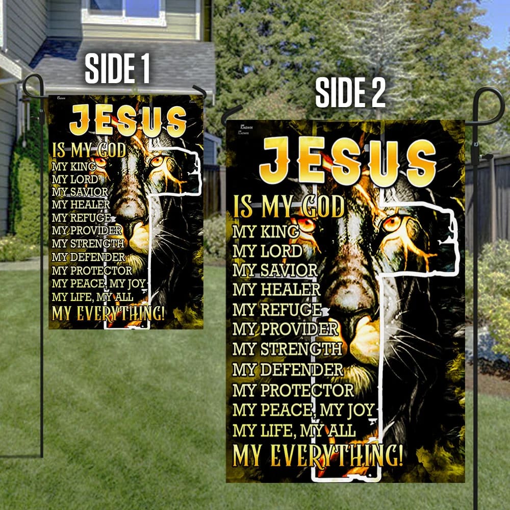 Jesus Is My Everything House Flags - Christian Garden Flags - Outdoor Christian Flag