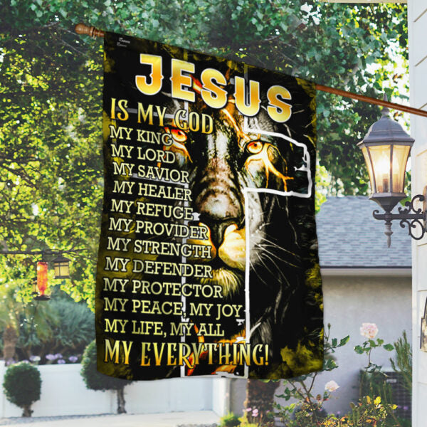 Jesus Is My Everything House Flags - Christian Garden Flags - Outdoor Christian Flag
