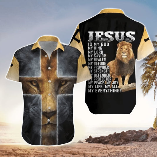 Jesus Is My Everything Jesus Hawaiian Shirt With Lion - Christian Hawaiian Shirts For Men & Women