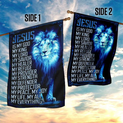 Jesus Is My God My Everything House Flags - Christian Garden Flags - Outdoor Christian Flag