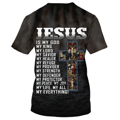 Jesus Is My God My King My Lord Christians Warrior 3D All Over Printed Shirt for Men and Women
