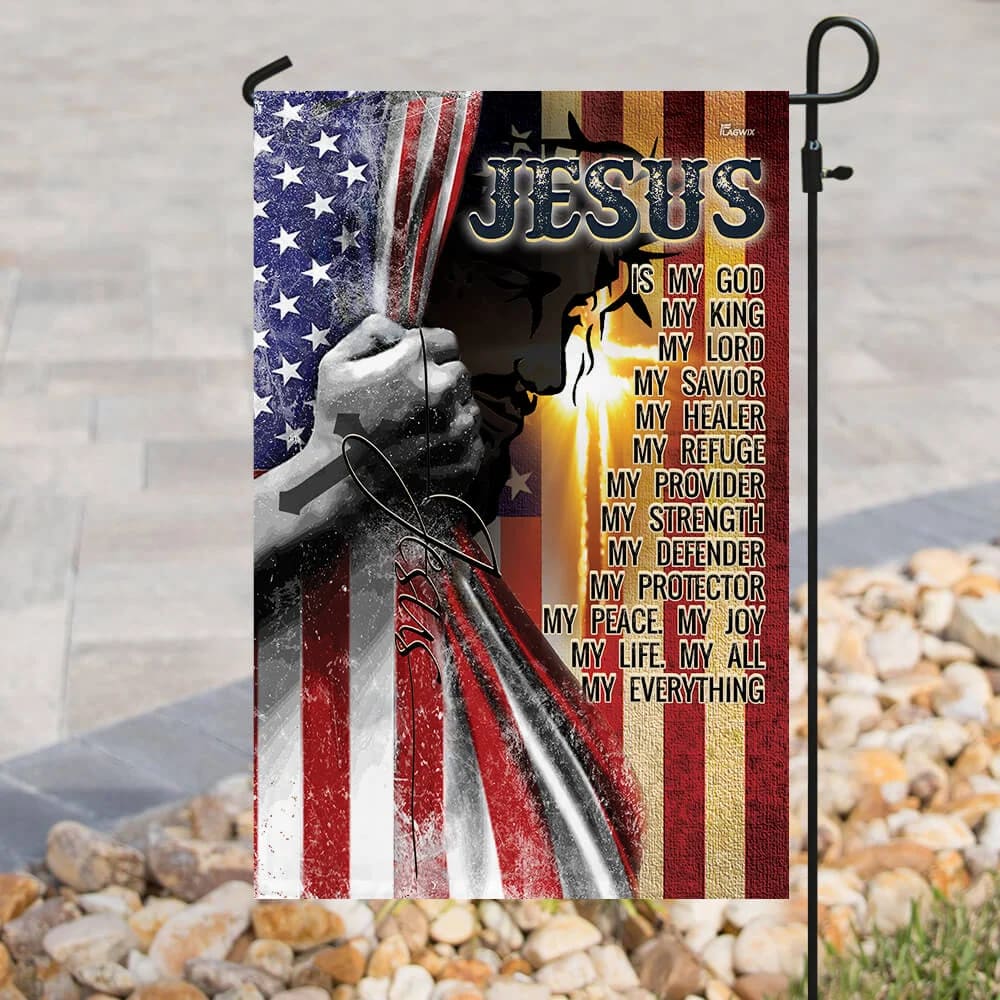 Jesus Is My Life House Flag - Christian Garden Flags - Christian Flag - Religious Flags