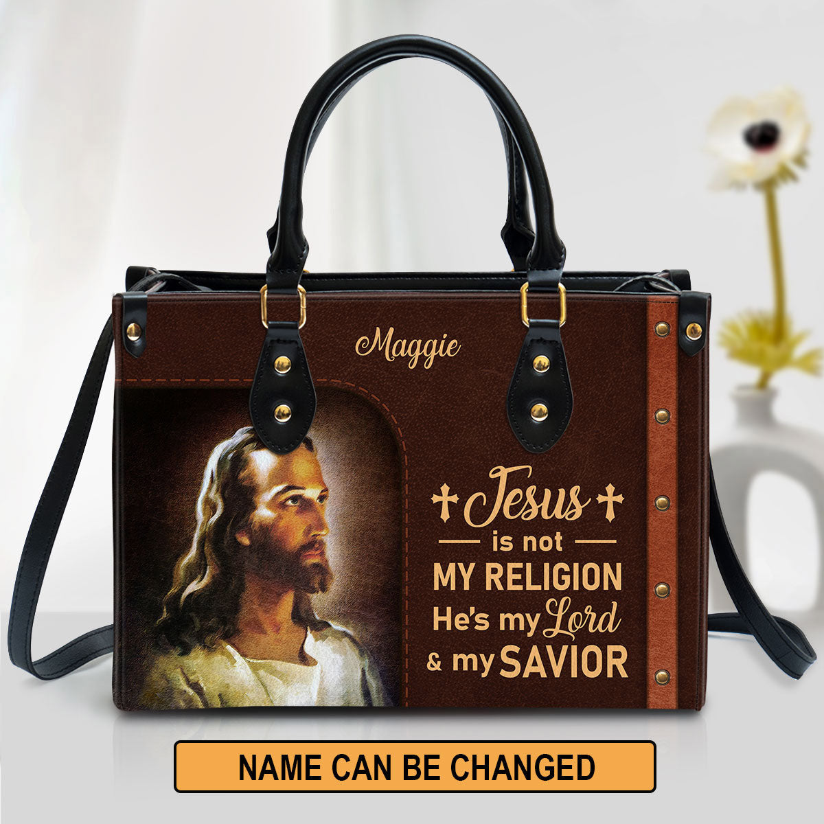Jesus Is My Lord And My Savior Personalized Leather Bag For Women - Religious Gifts For Women
