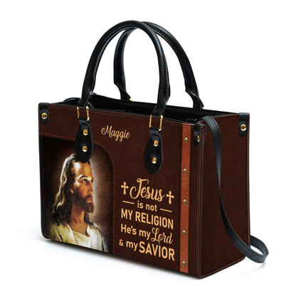 Jesus Is My Lord And My Savior Personalized Leather Bag For Women - Religious Gifts For Women