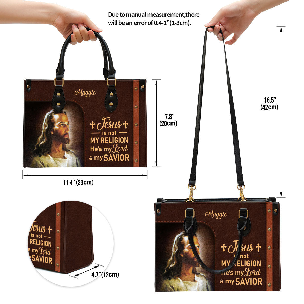 Jesus Is My Lord And My Savior Personalized Leather Bag For Women - Religious Gifts For Women
