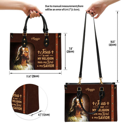 Jesus Is My Lord And My Savior Personalized Leather Bag For Women - Religious Gifts For Women
