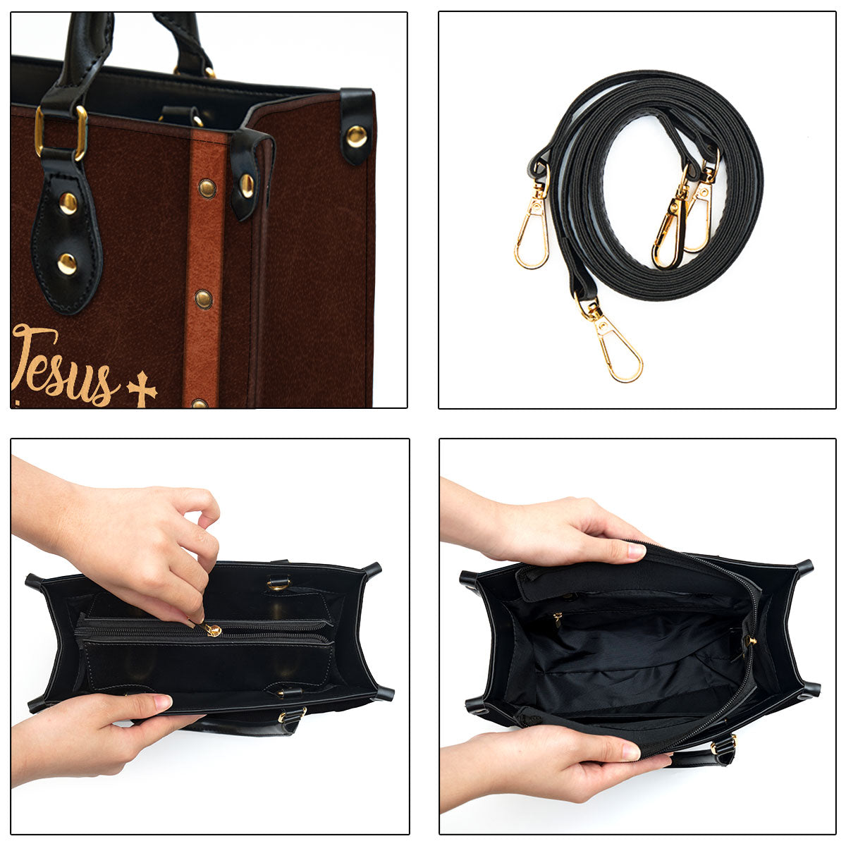 Jesus Is My Lord And My Savior Personalized Leather Bag For Women - Religious Gifts For Women