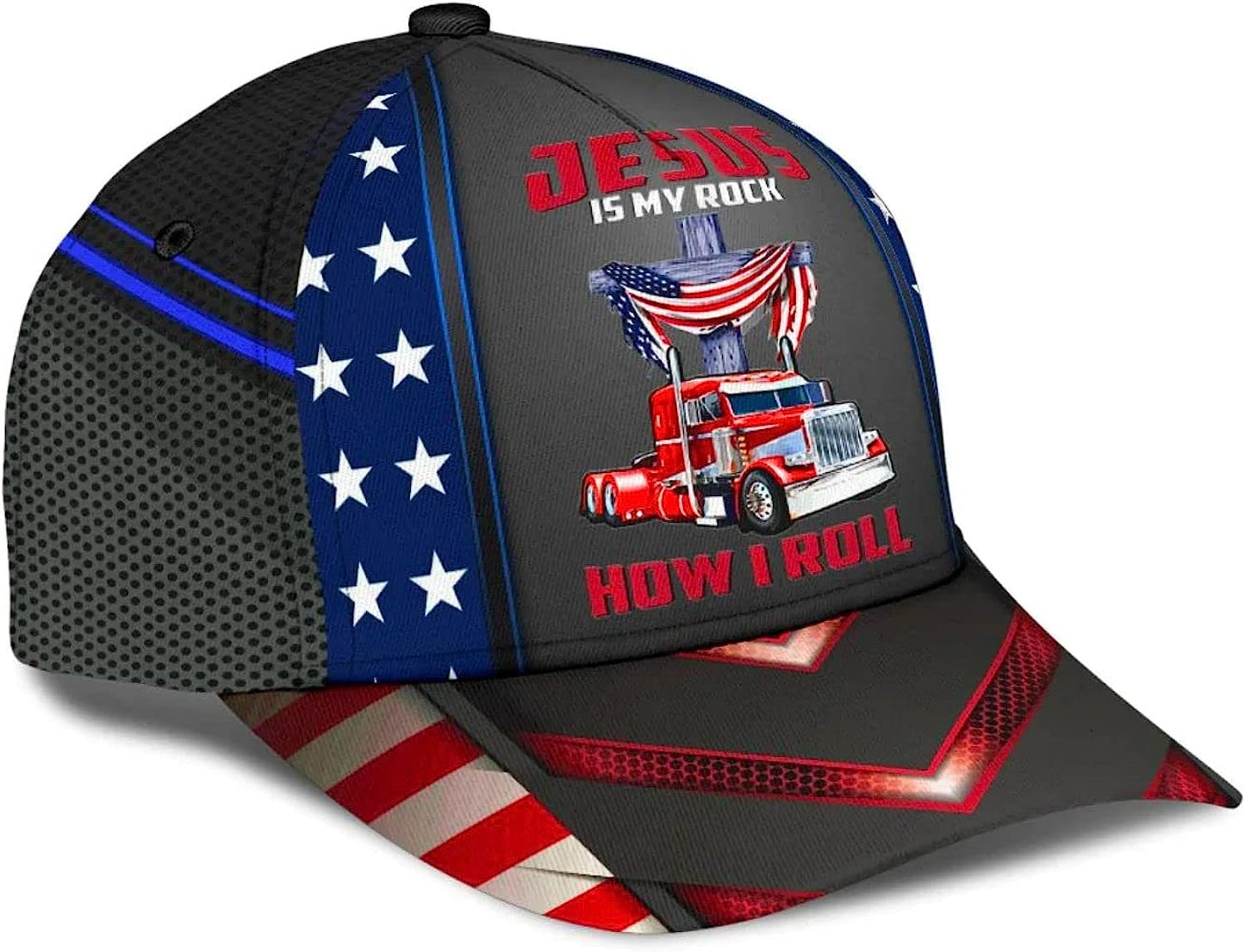 Jesus Is My Rock How I Roll Baseball Cap - Christian Hats for Men and Women