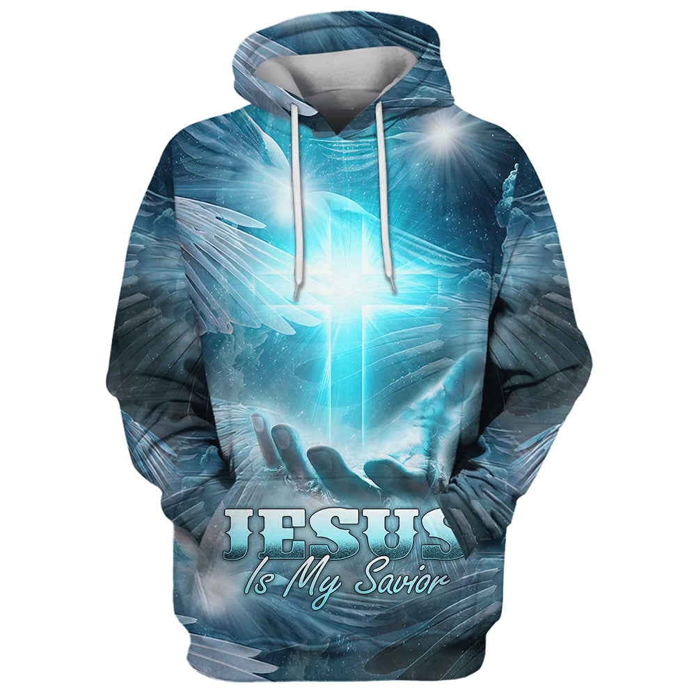 Jesus Is My Savior - Hand Holding Cross Hoodies - Jesus Hoodie - Men & Women Christian Hoodie - 3D Printed Hoodie