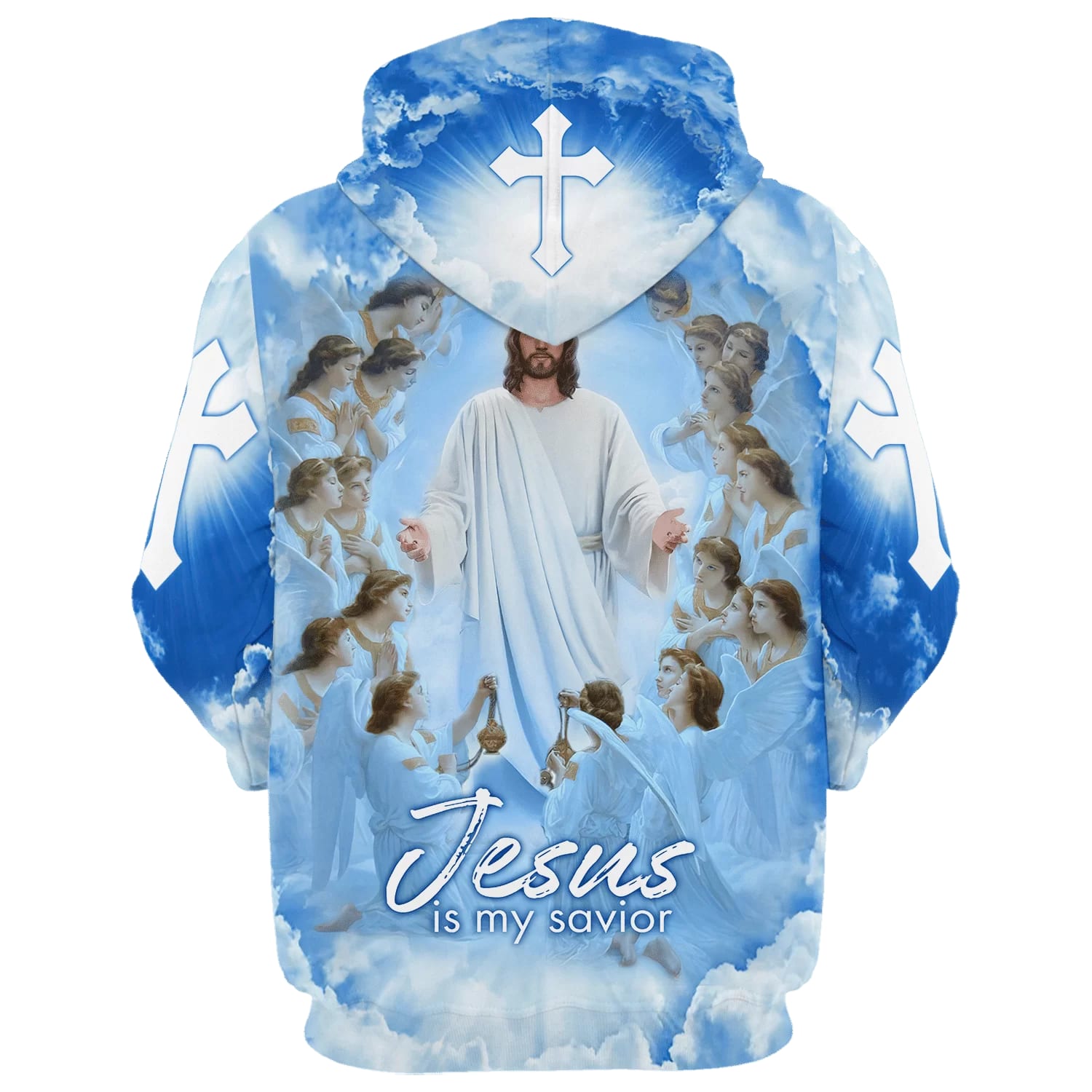 Jesus Is My Savior - Jesus And Angels 3D Hoodies - Jesus Hoodie - Men & Women Christian Hoodie - 3D Printed Hoodie
