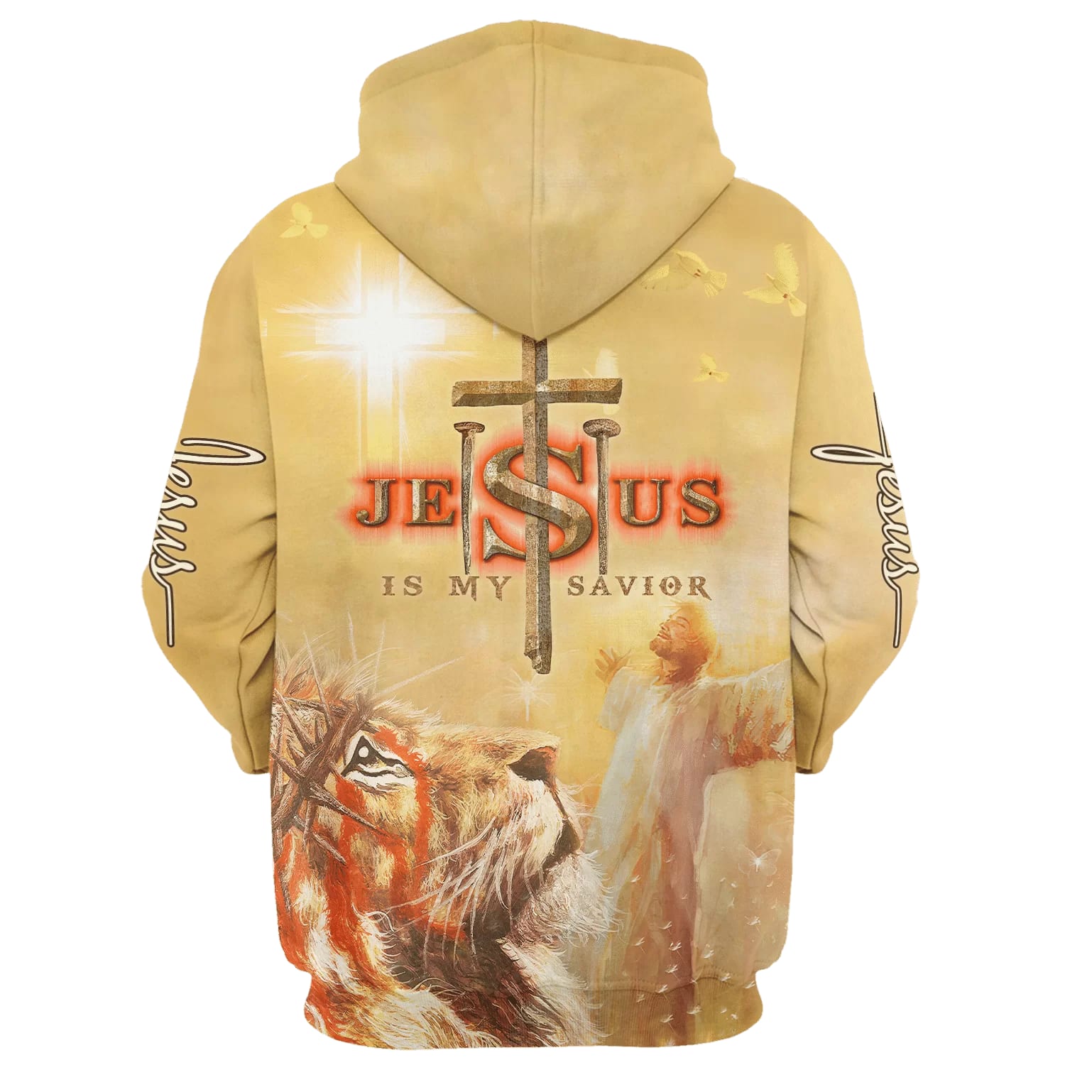 Jesus Is My Savior - Jesus And Lion Hoodie - Men & Women Christian Hoodie - 3D Printed Hoodie