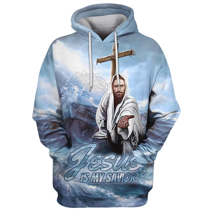 Jesus Is My Savior - Jesus Hand Hoodies - Jesus Hoodie - Men & Women Christian Hoodie - 3D Printed Hoodie