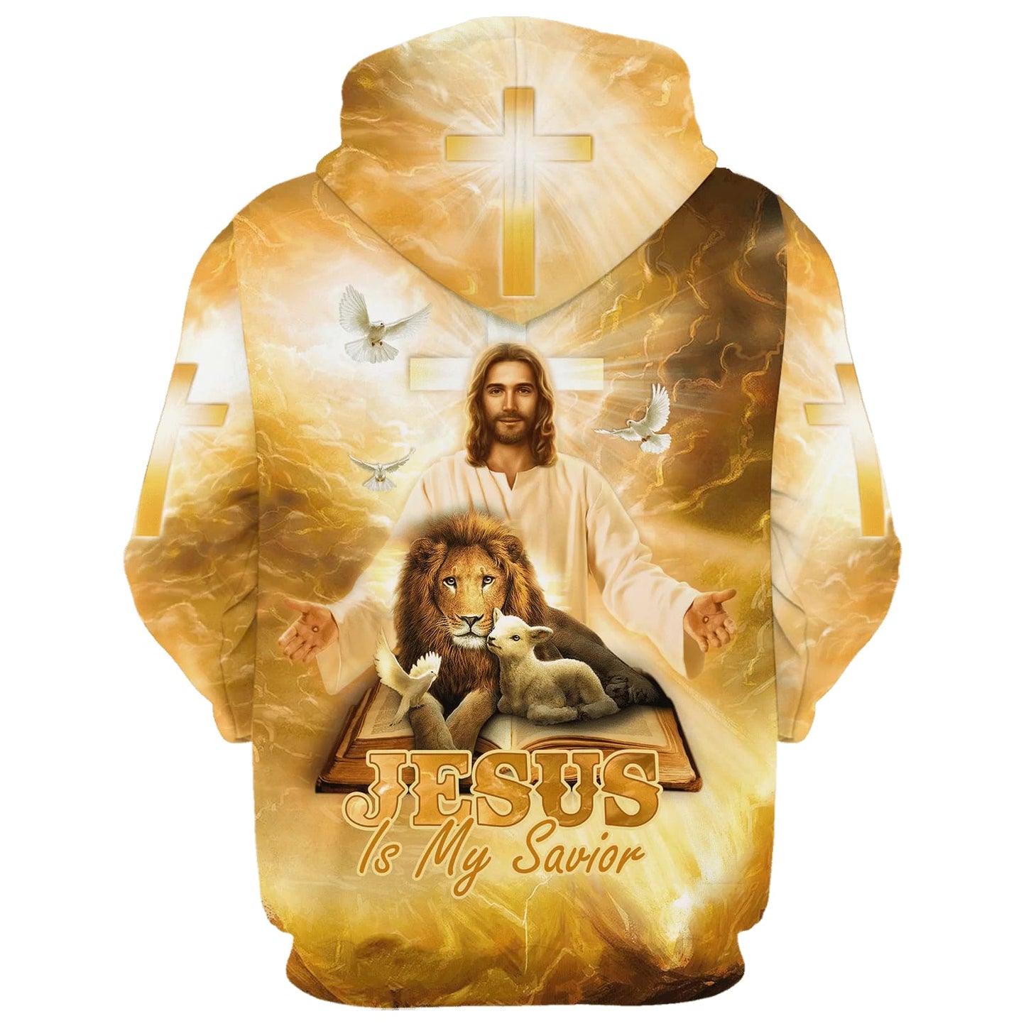 Jesus Is My Savior - Jesus Lion Sheep Dove 3d Hoodies - Jesus Hoodie - Men & Women Christian Hoodie - 3D Printed Hoodie