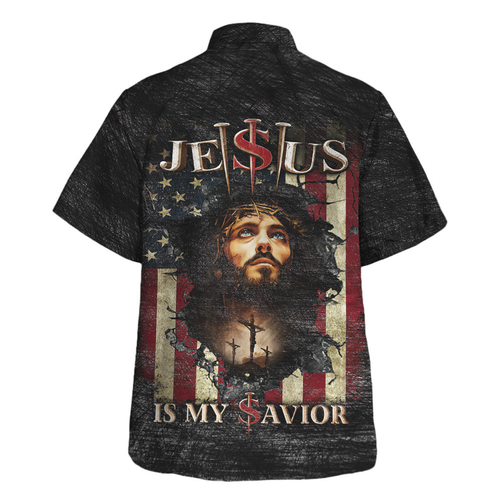 Jesus Is My Savior American Hawaiian Shirt - Christian Hawaiian Shirt - Religious Hawaiian Shirts