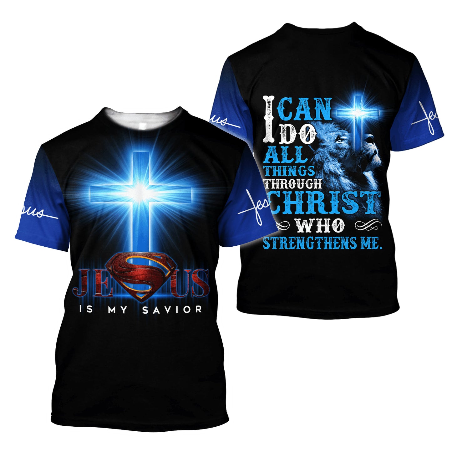 Jesus Is My Savior Blue Color Jesus Shirt - Christian 3D Shirt