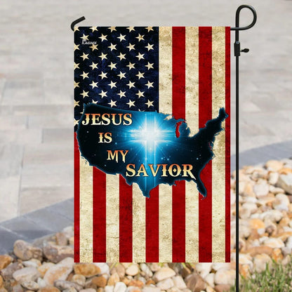 Jesus Is My Savior Christian Cross American House Flags - Christian Garden Flags - Outdoor Christian Flag