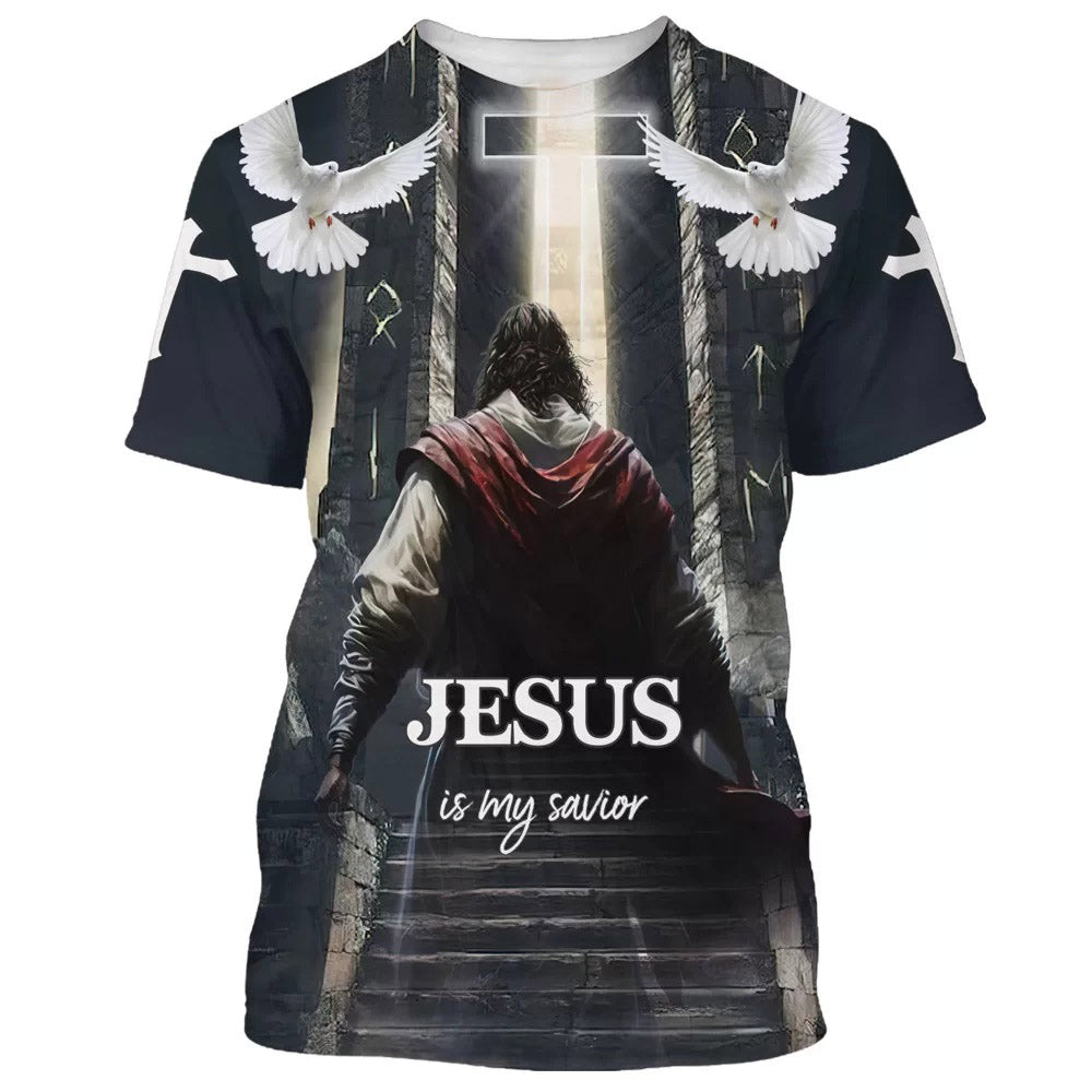 Jesus Is My Savior Christian Cross Dove 3d All Over Print Shirt - Christian 3d Shirts For Men Women