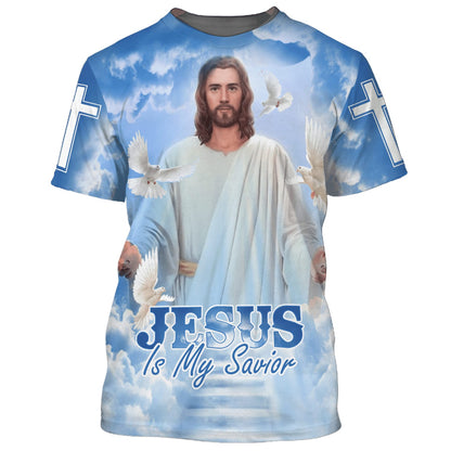 Jesus Is My Savior Christian Cross Dove 3d All Over Print Shirt - Christian 3d Shirts For Men Women