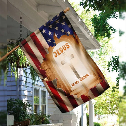 Jesus Is My Savior Christian Cross House Flag - Christian Garden Flags - Christian Flag - Religious Flags