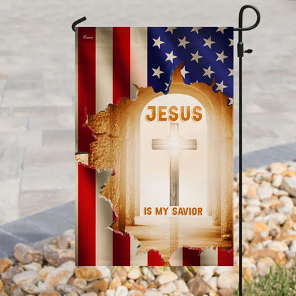 Jesus Is My Savior Christian Cross House Flag - Christian Garden Flags - Christian Flag - Religious Flags