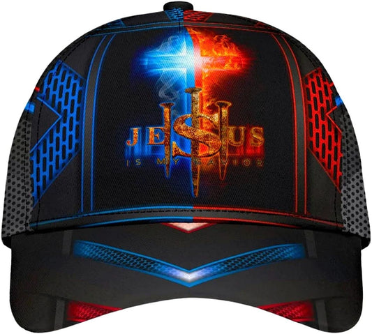 Jesus Is My Savior Cross All Over Print Baseball Cap - Christian Hats For Men Women