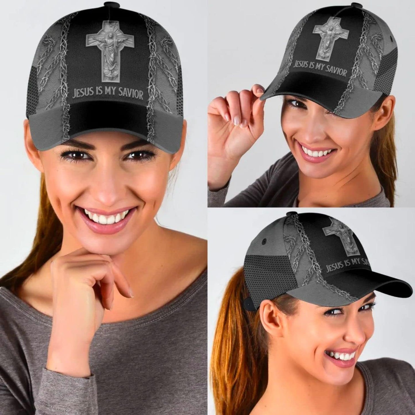 Jesus Is My Savior Cross Baseball Cap - Christian Hats for Men and Women