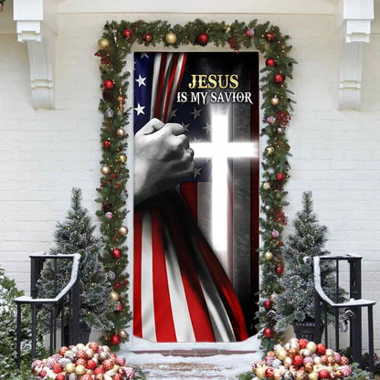 Jesus Is My Savior Door Cover - Religious Door Decorations - Christian Home Decor