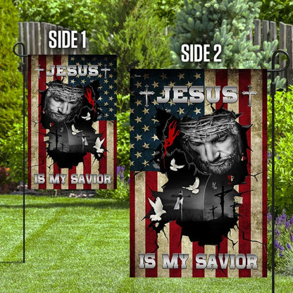 Jesus Is My Savior House Flags - Christian Garden Flags - Outdoor Christian Flag