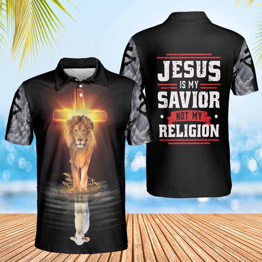 Jesus Is My Savior Jesus Lion Lamp Polo Shirts - Christian Shirt For Men And Women