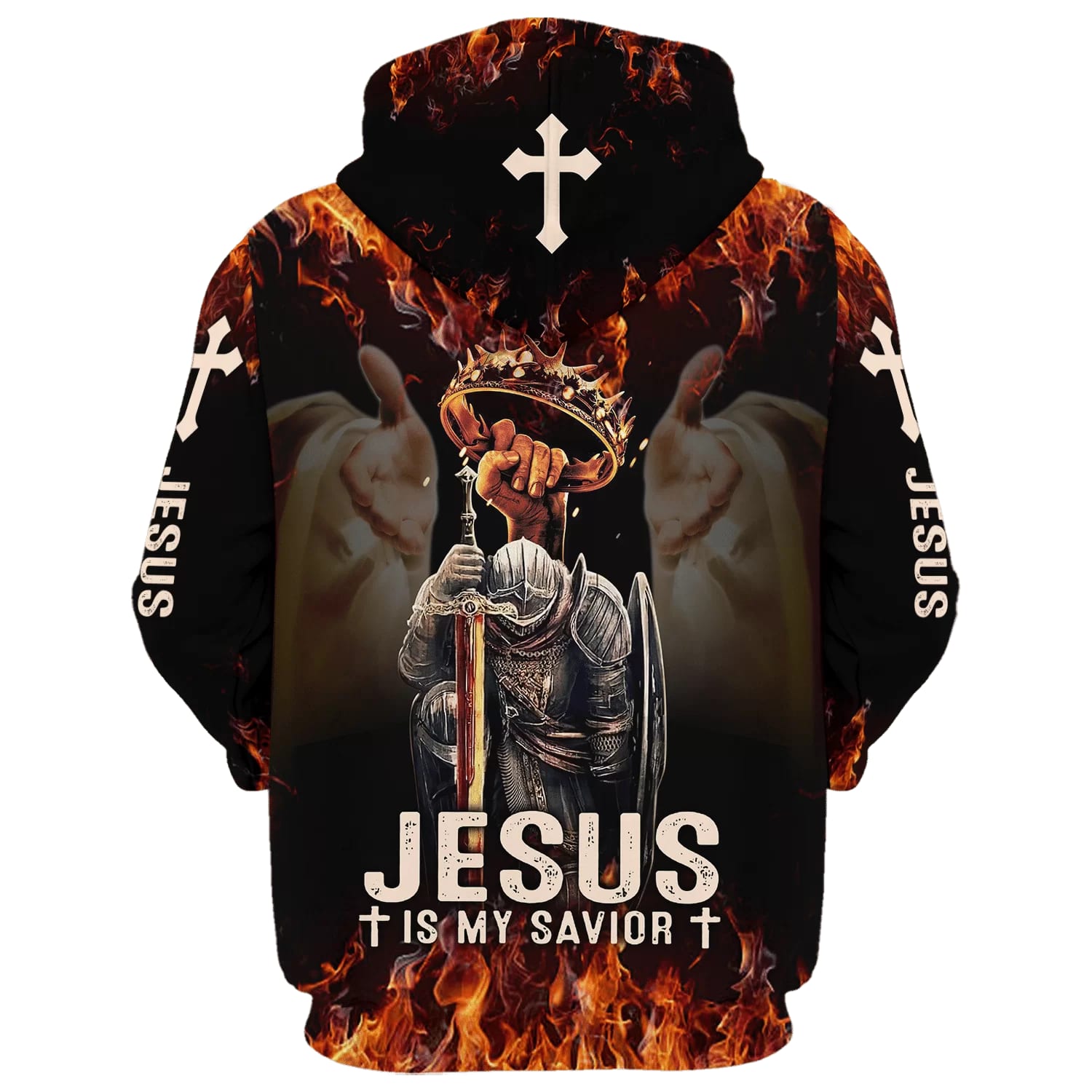 Jesus Is My Savior Knight 3d Hoodies - Jesus Hoodie - Men & Women Christian Hoodie - 3D Printed Hoodie