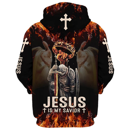 Jesus Is My Savior Knight 3d Hoodies - Jesus Hoodie - Men & Women Christian Hoodie - 3D Printed Hoodie